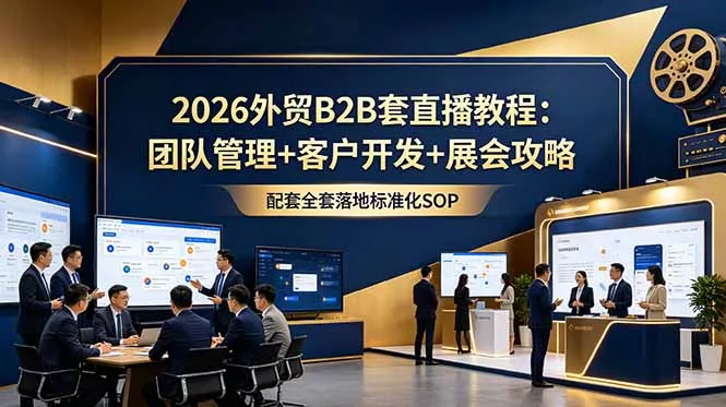 2026外贸B2B套直播教程：团队管理+客户开发+展会攻略，配套全套落地标准化SOP - 项目资源网