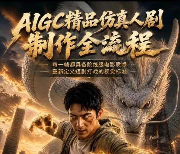 AIGC精品仿真人剧豢龙人全流程制作解析2026，国风仿真人创作+打斗剧情+人设编排，一站式AI短剧入门 - 项目资源网