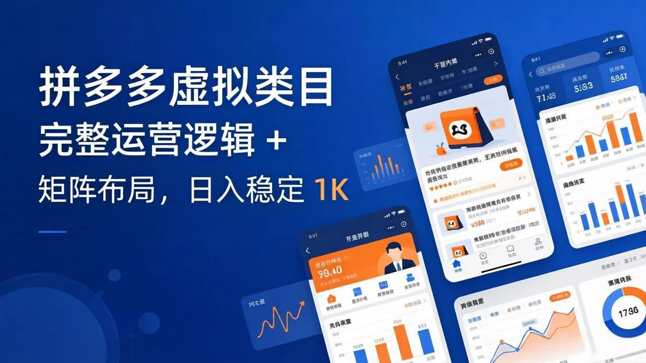 拼多多虚拟类目干货：完整运营逻辑 + 矩阵布局，日入稳定 1K - 项目资源网