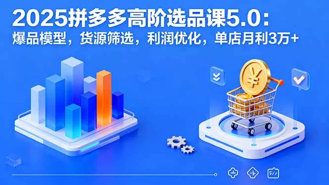 2025拼多多高阶选品课5.0：爆品模型，货源筛选，利润优化，单店月利3万+ - 项目资源网