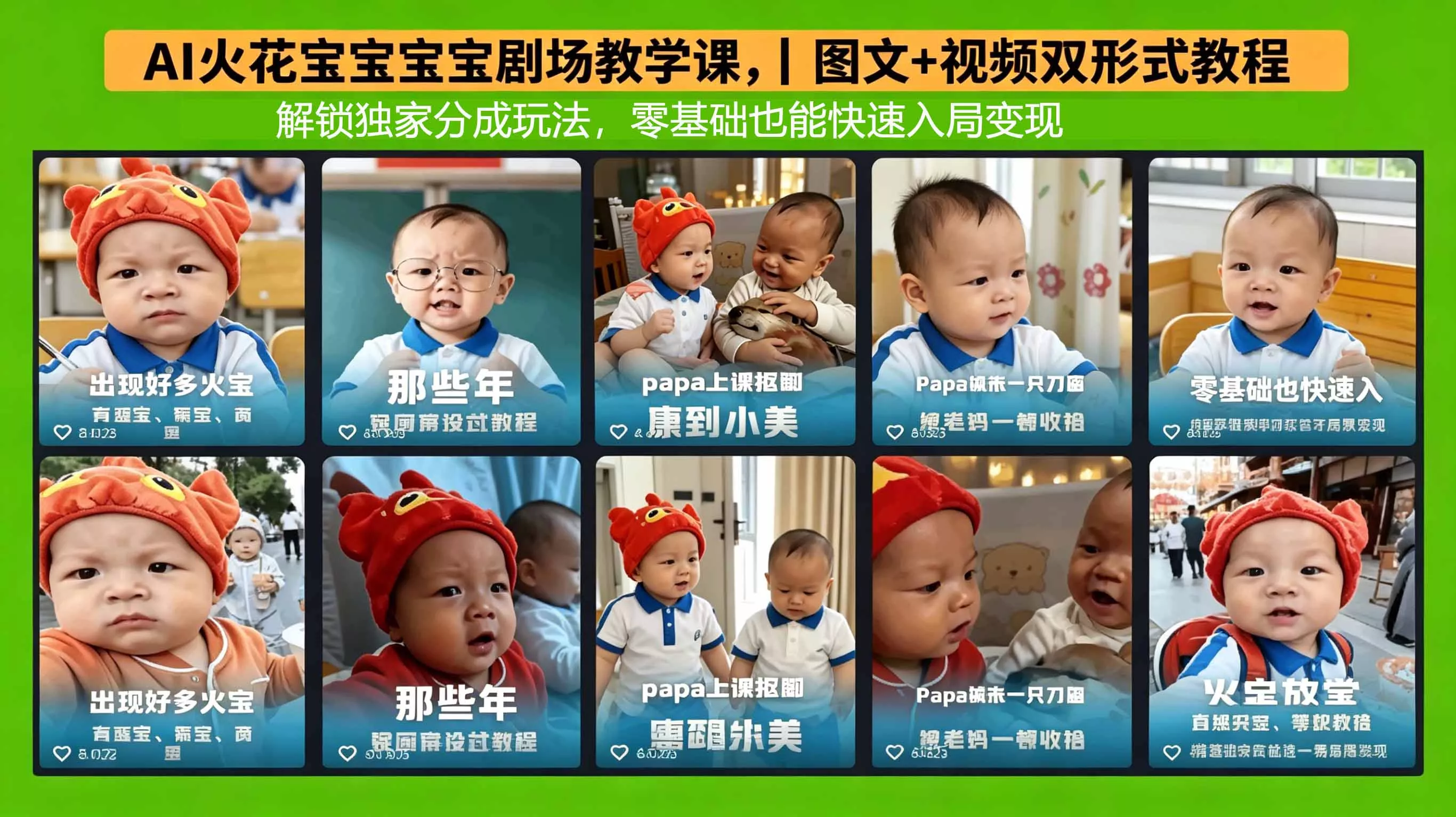 AI火花宝宝宝宝剧场教学课,图文+视频双形式教程,解锁独家分成玩法,零基础也能快速入局变现 AI火花宝宝宝宝剧场教学课,图文+视频双形式教程,解锁独家分成玩法,零基础也能快速入局变现