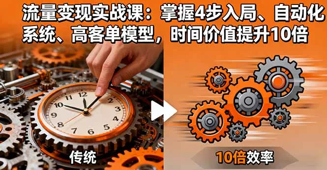 流量变现实战课：掌握4步入局、自动化系统、高客单模型，时间价值提升10倍 - 项目资源网