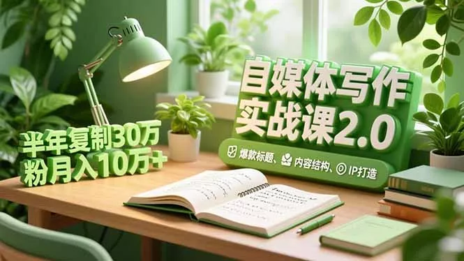 自媒体写作实战课2.0，爆款标题、内容结构、IP打造，半年复制30万粉月入10万+ - 项目资源网