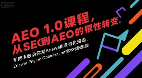 AEO 1.0 课程，从SEO到AE0的基命性转变，手把手教会你用AnswerEngineOptimization技术抢回流量(更新) - 项目资源网