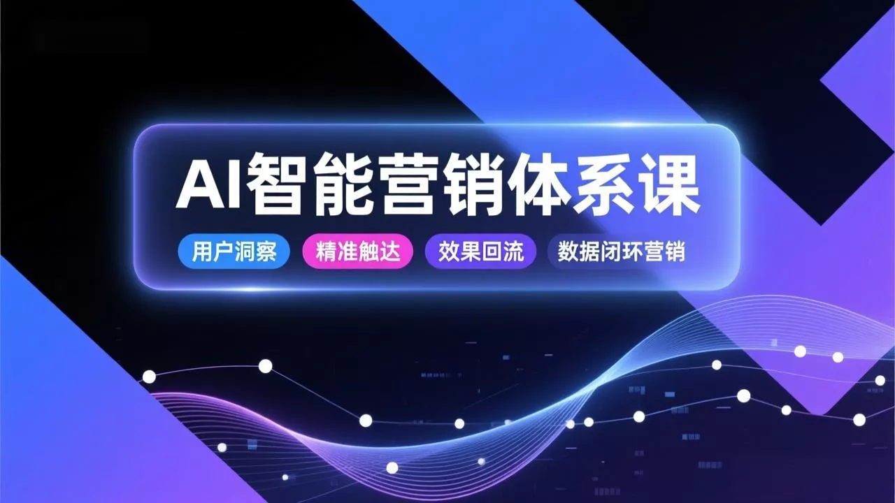 AI智能营销体系课，从用户洞察、精准触达到效果回流的数据闭环营销，提升整体营销效率与转化率 - 项目资源网