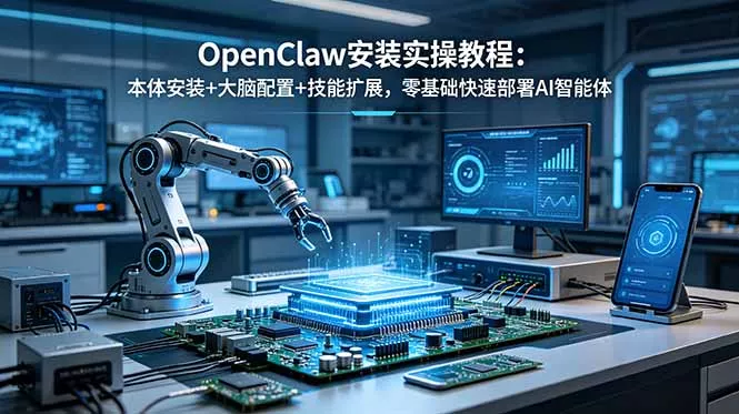 OpenClaw安装实操教程：本体安装+大脑配置+技能扩展，零基础快速部署AI智能体 - 项目资源网