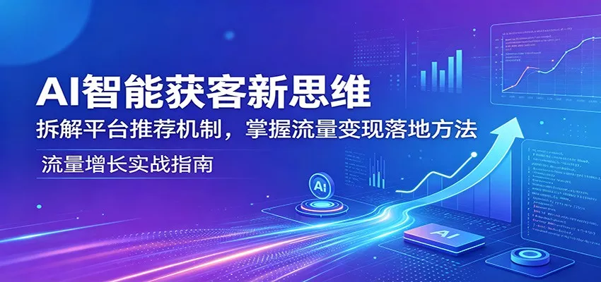 AI智能获客新思维：拆解平台推荐机制，掌握流量变现落地方法 - 项目资源网