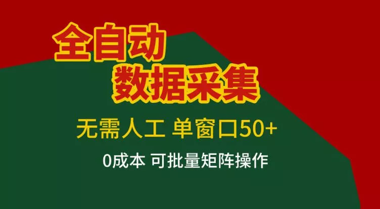 全自动数据采集，无需人工，单窗口50+，0成本可批量矩阵操作【揭秘】 - 项目资源网