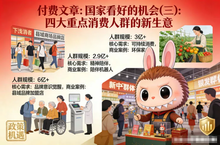 付费文章：国家看好的机会(三)：四大重点消 费人群的新生意 - 项目资源网
