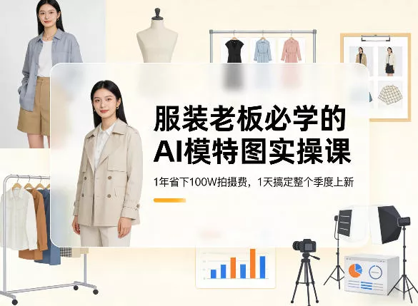 服装老板必学的AI模特图实操课，1年省下100W拍摄费，1天搞定整个季度上新 - 项目资源网