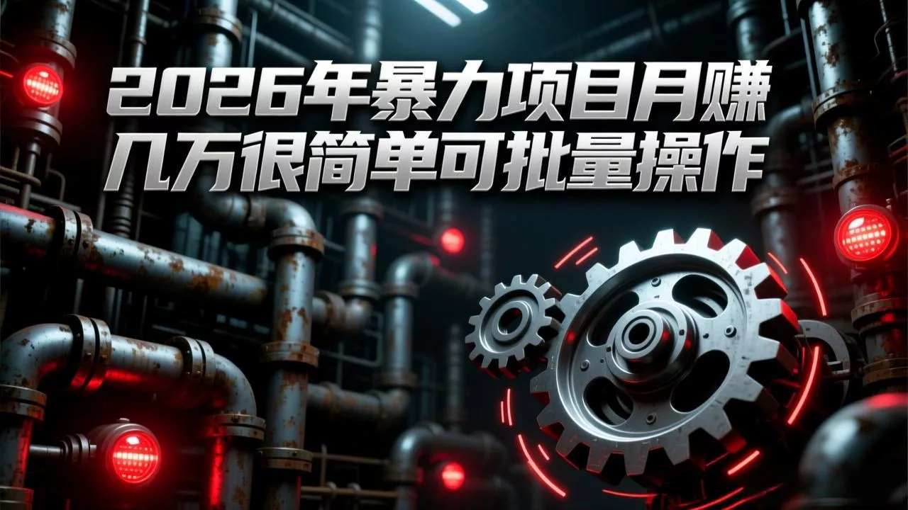 2026年暴力项目月赚几万很简单可批量操作,成本低,利润大 2026年暴力项目月赚几万很简单可批量操作,成本低,利润大