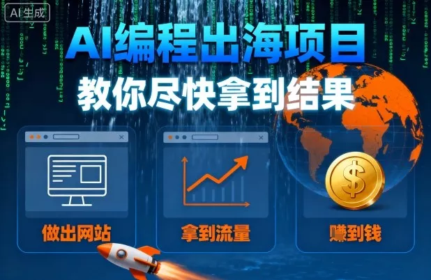 AI编程出海项目，教你尽快拿到结果-做出网站、拿到流量、賺到钱 - 项目资源网