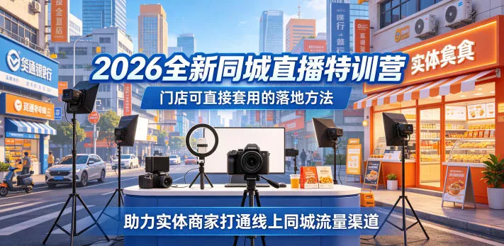2026全新同城直播特训营，门店可直接套用的落地方法，助力实体商家打通线上同城流量渠道 - 项目资源网